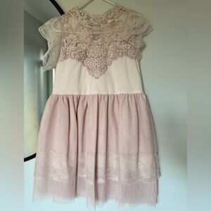 Girls' Lace Bodice Mauve/Pink Dress
